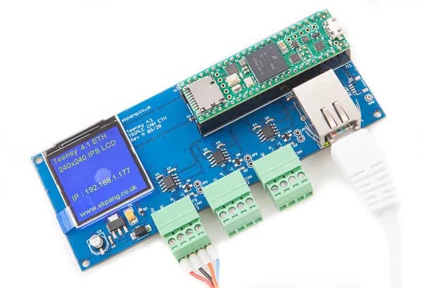 Плата Teensy 4.1 Triple CAN с ЖК-дисплеем 240x240 и Ethernet