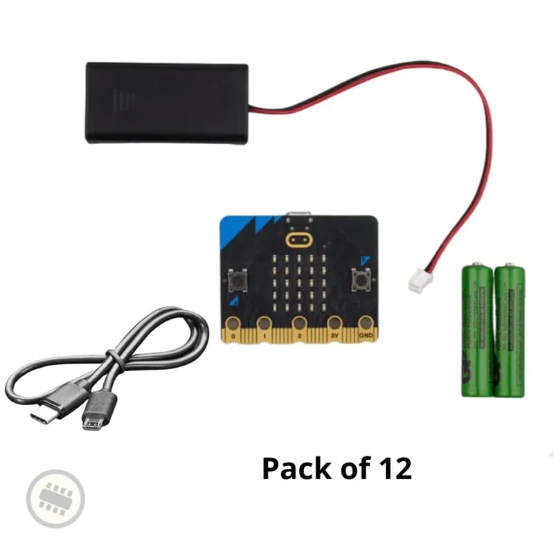 Стартовый комплект Microbit v2 с USB C (12 шт. с черным кабелем)