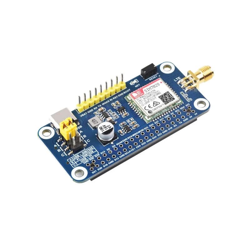 SIM7028 NB-IoT HAT для Raspberry Pi, поддерживает глобальную связь NB-IoT, небольшой размер и низкое энергопотребление