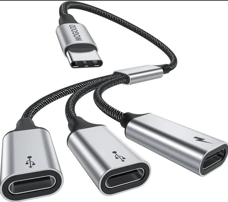 Разветвитель USB C на 3, разветвитель USB C, Y-кабель, 3 адаптера USB-C, гнездовой шнур, 3-портовый концентратор, зарядное устройство, адаптер разделения мощности