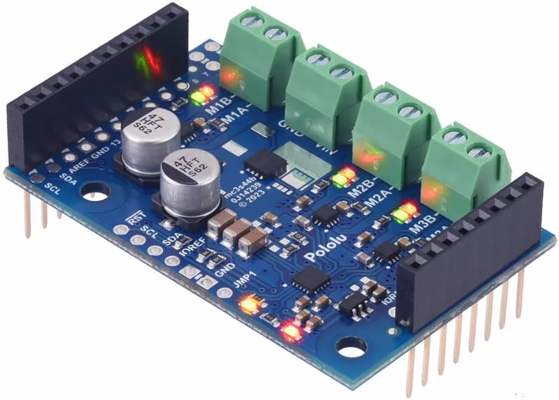 Motoron M3S550 Тройной щиток контроллера двигателя для Arduino (припаянные разъемы)