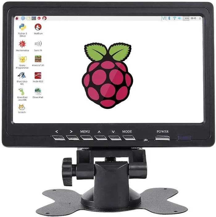 7-дюймовый ЖК-экран HDMI 1024x600 для Raspberry Pi 5/4B/3B+/3B/Zero 2 Вт, поддержка AV/VGA/HDMI со встроенным динамиком