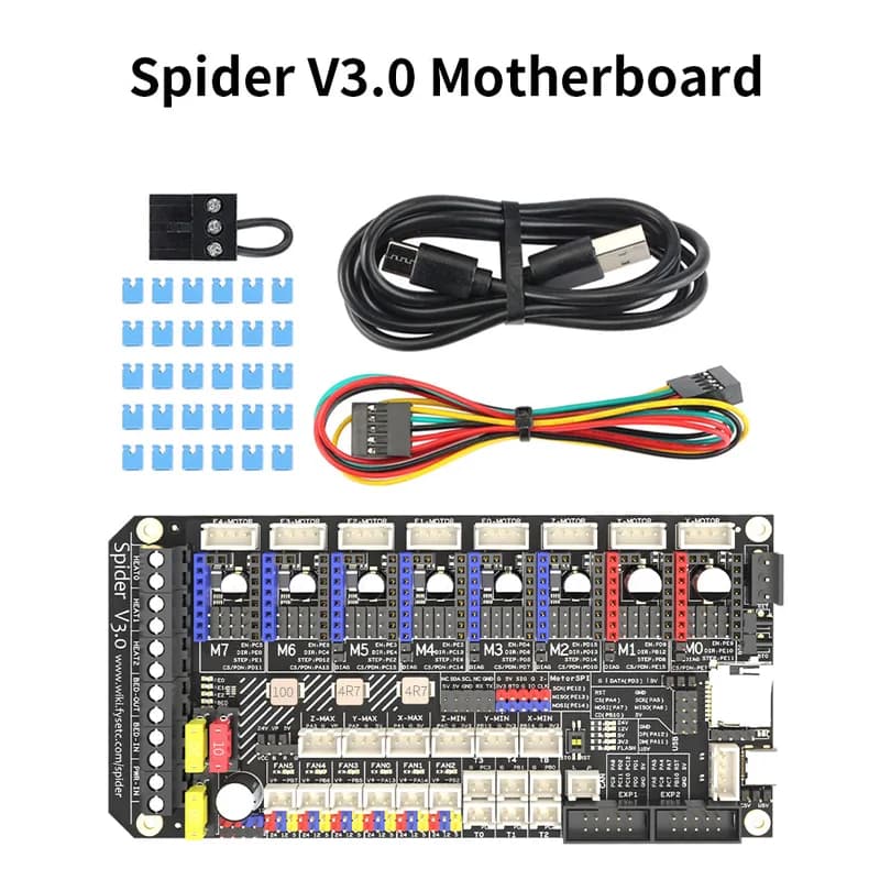 FYSETC Новая обновленная материнская плата Spider V3.0 32Bit STM32F446 Поддержка материнской платы управления Klliper/Marlin/RRF с интерфейсом CAN для Voron
