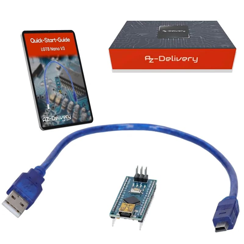 LGT8 Nano V3 - плата микроконтроллера с LGT8F328P и CH340, совместимая с Arduino Nano, тактовая частота 32 МГц, с измененными контактами и USB-кабелем