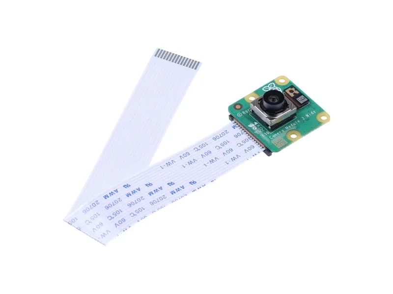 Модуль камеры Raspberry Pi 3 Wide — Sony IMX708, 4608 × 2592 пикселей, угол обзора по диагонали 120 градусов, ИК-фильтр, автофокус