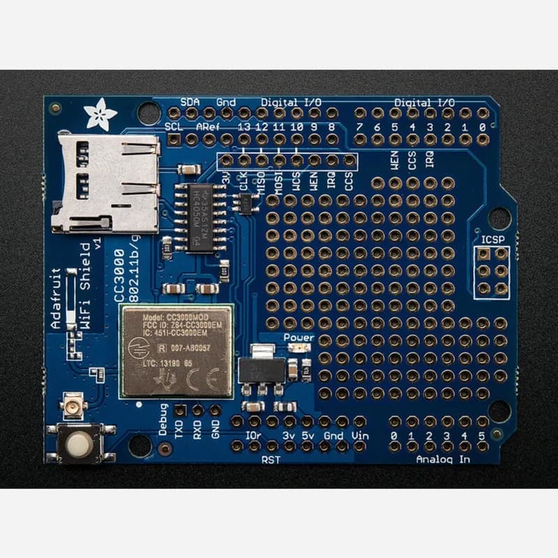 Adafruit CC3000 WiFi Shield с разъемом uFL для внешней антенны