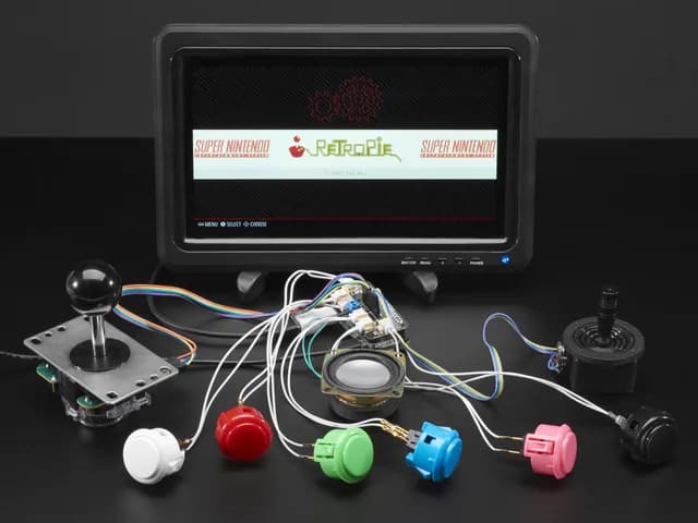 Крышка Adafruit Arcade для Raspberry Pi с разъемами JST