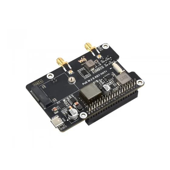 Адаптер PCIe к M.2 E KEY с функцией PoE для Raspberry Pi 5, совместимый с беспроводной сетевой картой NGFF (M.2 E Key), Raspberry Pi 5 PCIe HAT