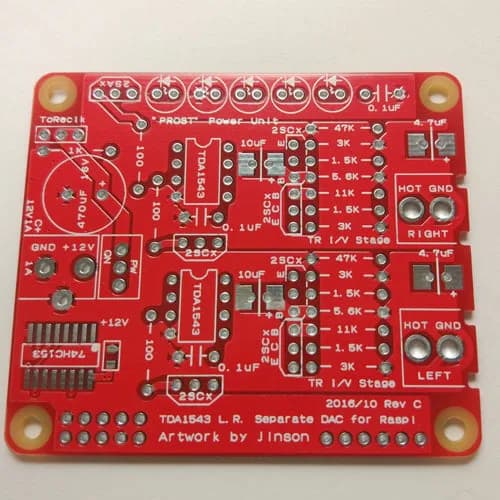 TDA1543 LR ЦАП для Raspberry Pi--